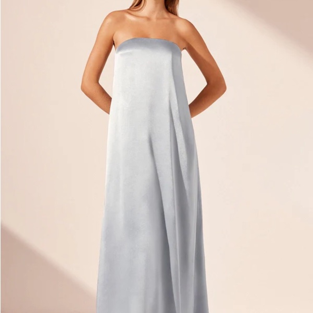 Shona Joy Strapless Silk Dress